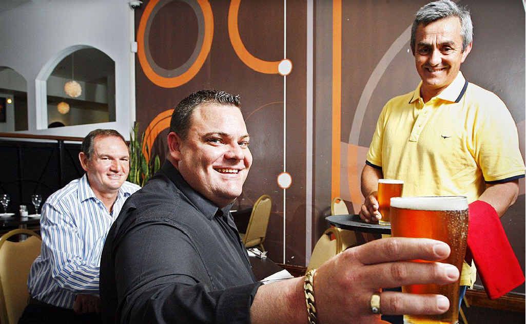 Ipswich Mayor Paul Pisasale, Adam Wiencke and Cane Sipinkoski kick back in the Metropole Hotel’s bistro area. Ipswich Mayor Paul Pisasale, Adam Wiencke and Cane Sipinkoski kick back in the Metropole Hotel’s bistro area.